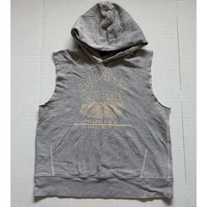 Vintage Polo Jeans Co Ralph Lauren Sleeveless Hoodie Gray Distressed Y2K Men's M